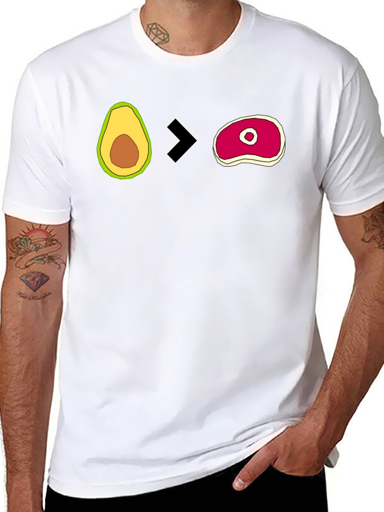 Avocado > Steak Graphic T-Shirt - Mens Black Tee