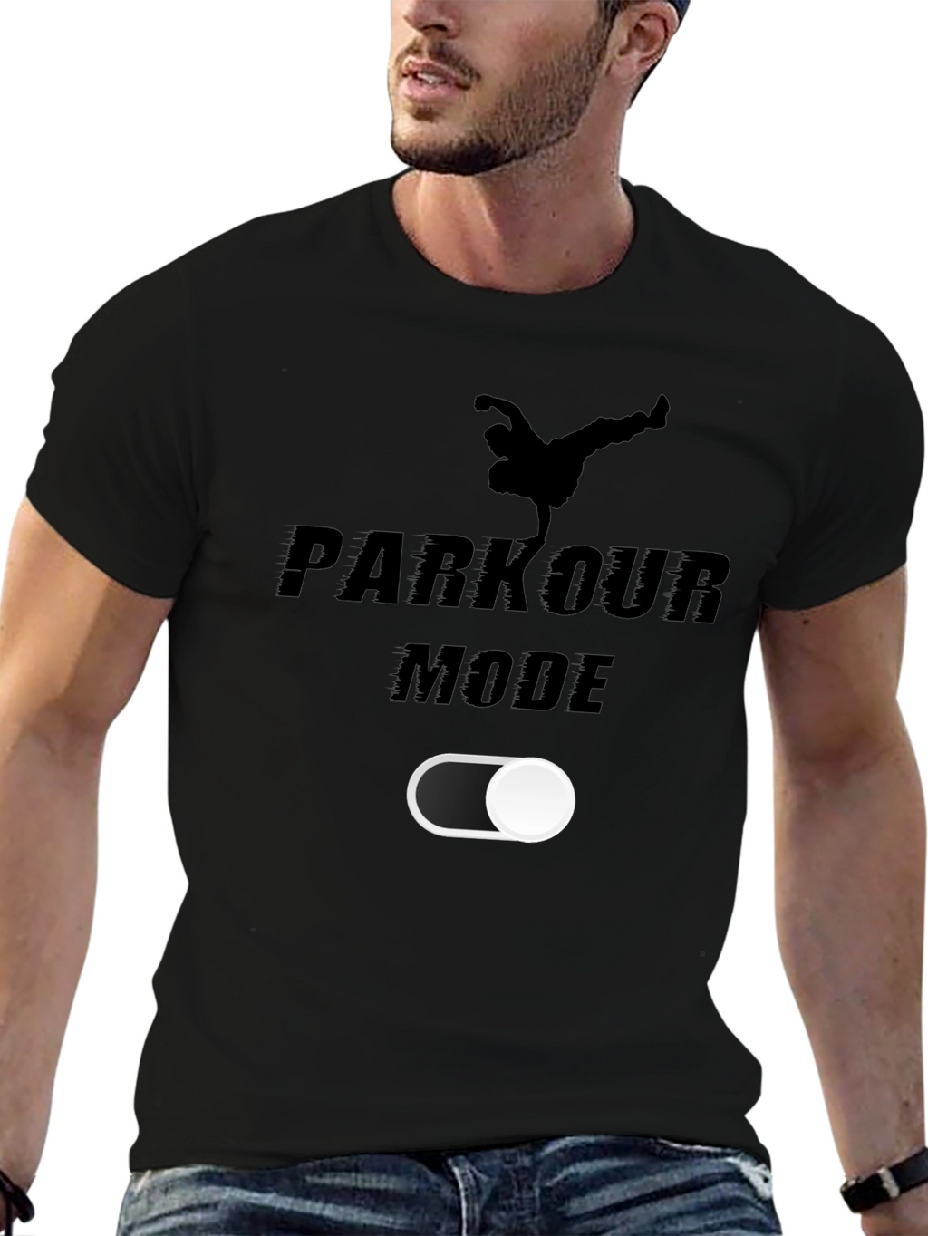 Parkour Mode On T-Shirt | Black Graphic Tee