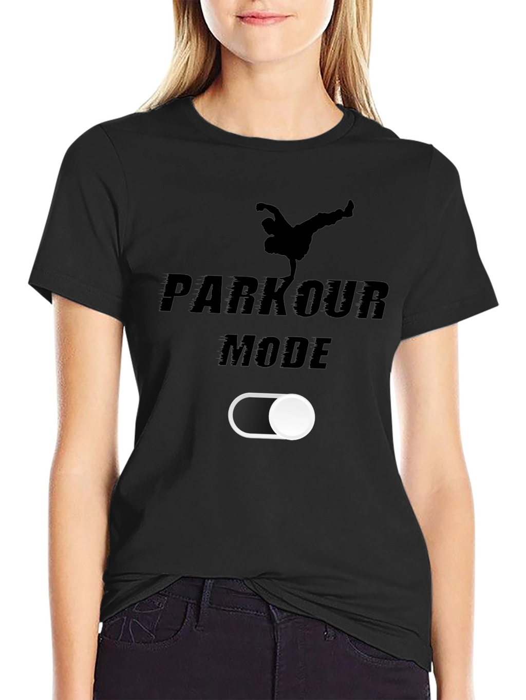 Parkour Mode On T-Shirt | Black Graphic Tee