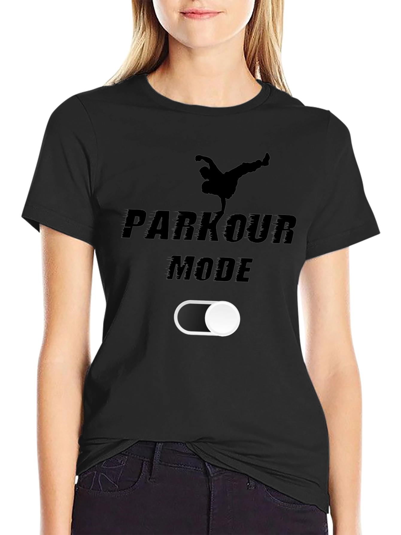Parkour Mode On T-Shirt | Black Graphic Tee