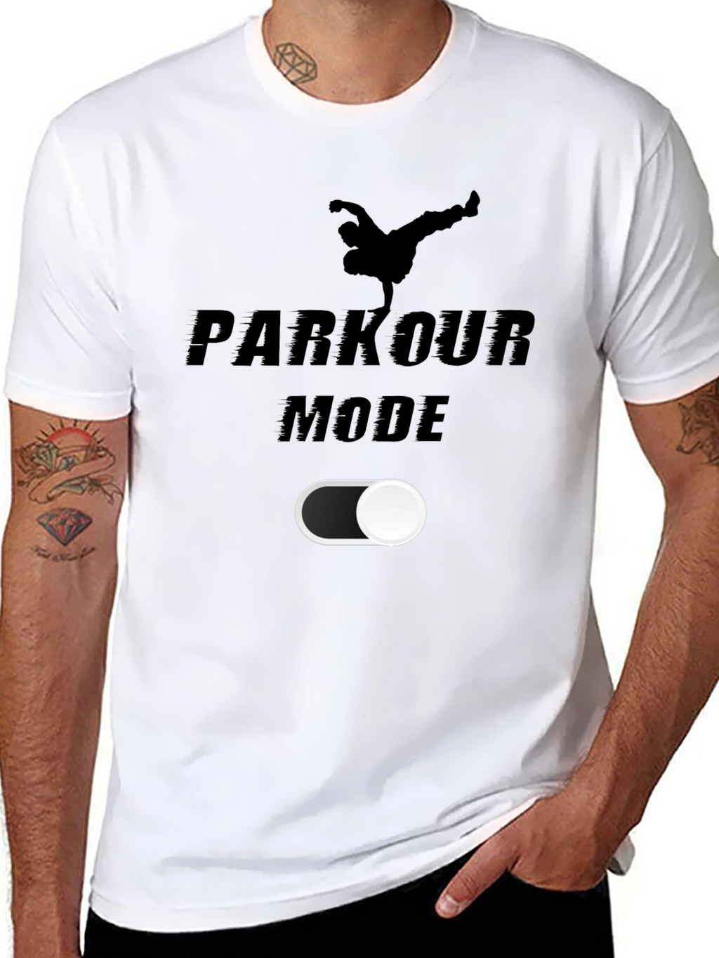Parkour Mode On T-Shirt | Black Graphic Tee