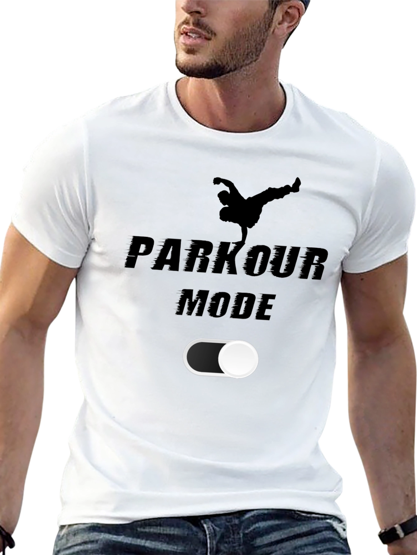 Parkour Mode On T-Shirt | Black Graphic Tee