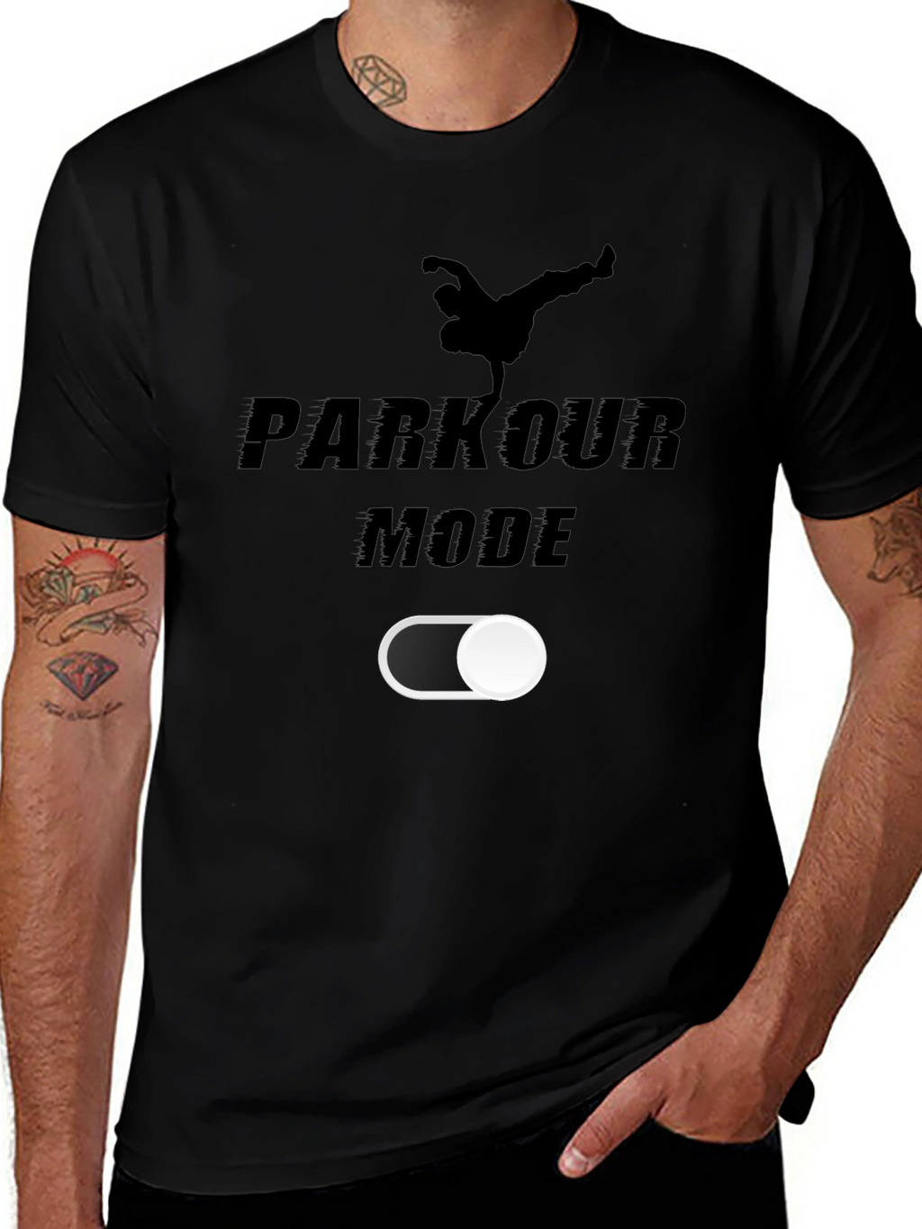 Parkour Mode On T-Shirt | Black Graphic Tee