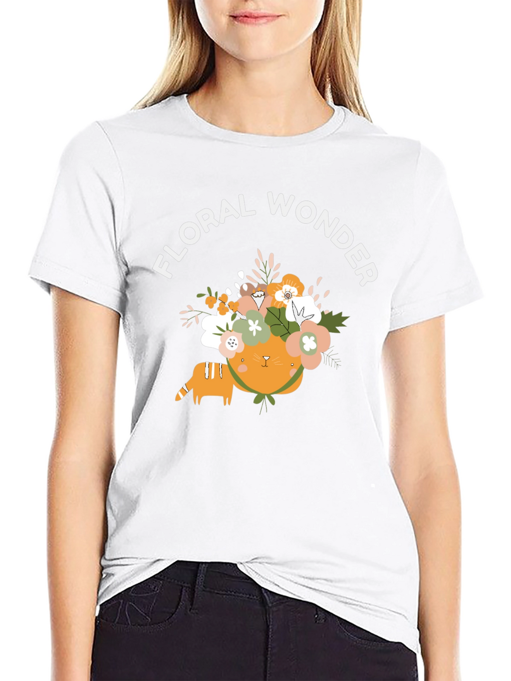 Floral Wonder Cat Graphic Tee
