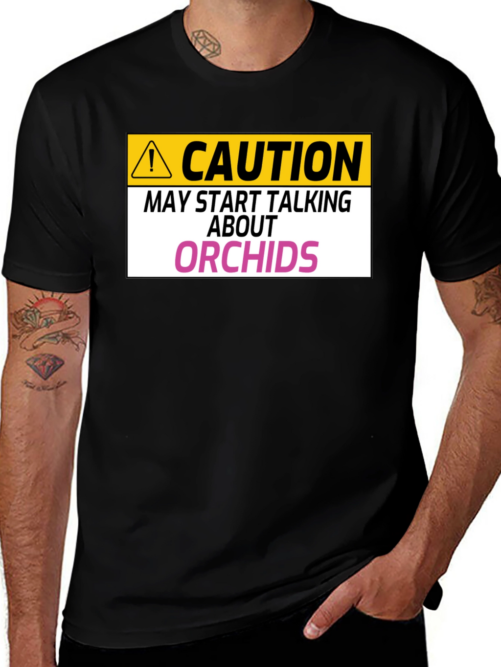 Caution Orchids T-Shirt: Funny Orchid Lover Gift