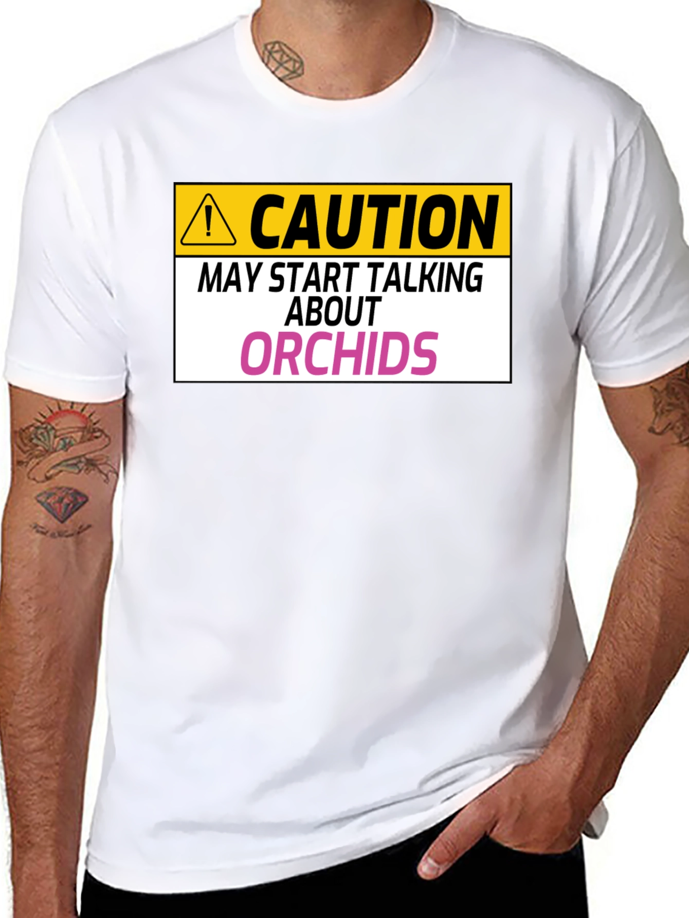 Caution Orchids T-Shirt: Funny Orchid Lover Gift