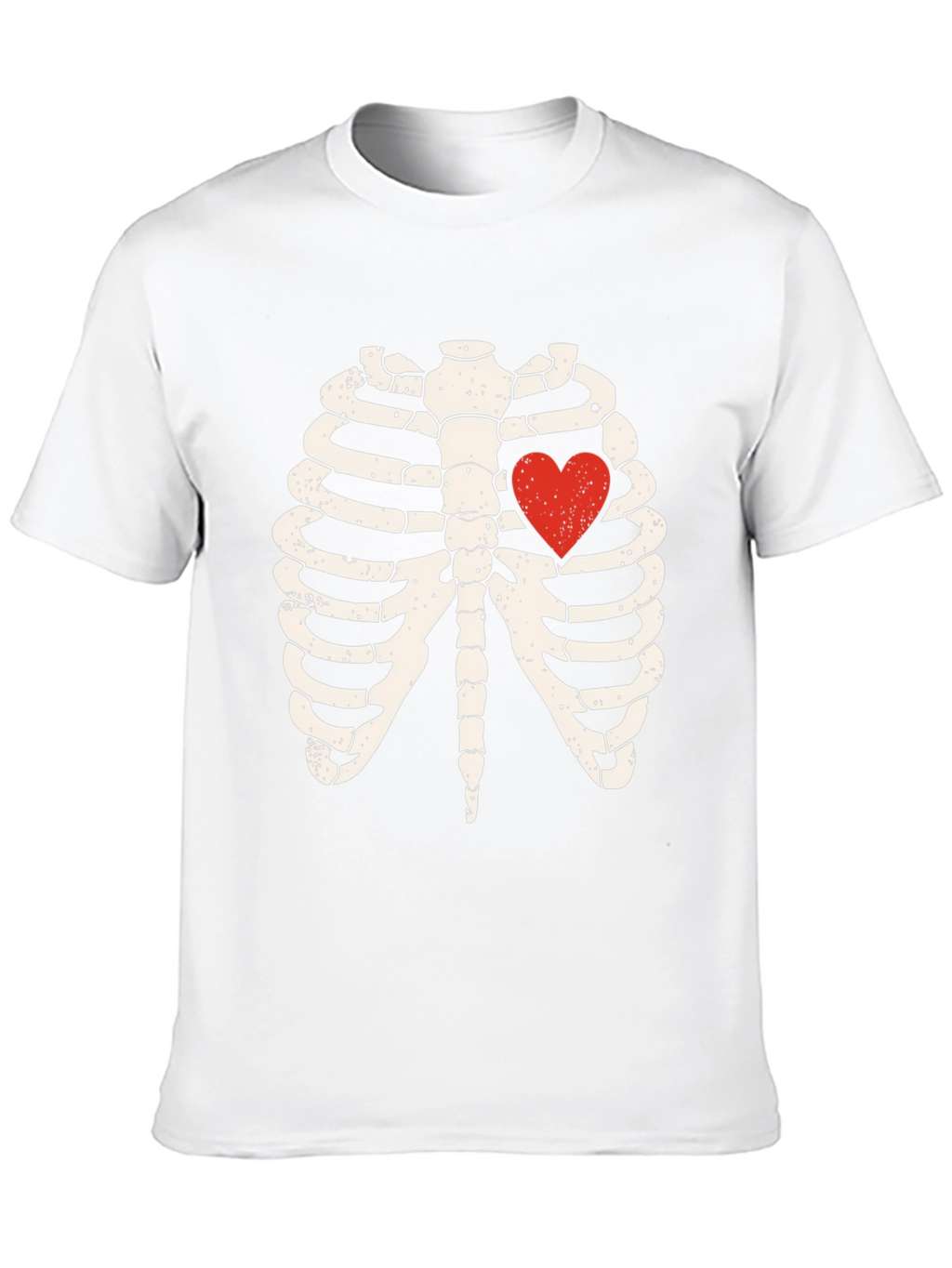 Skeleton Rib Cage Heart Graphic Tee