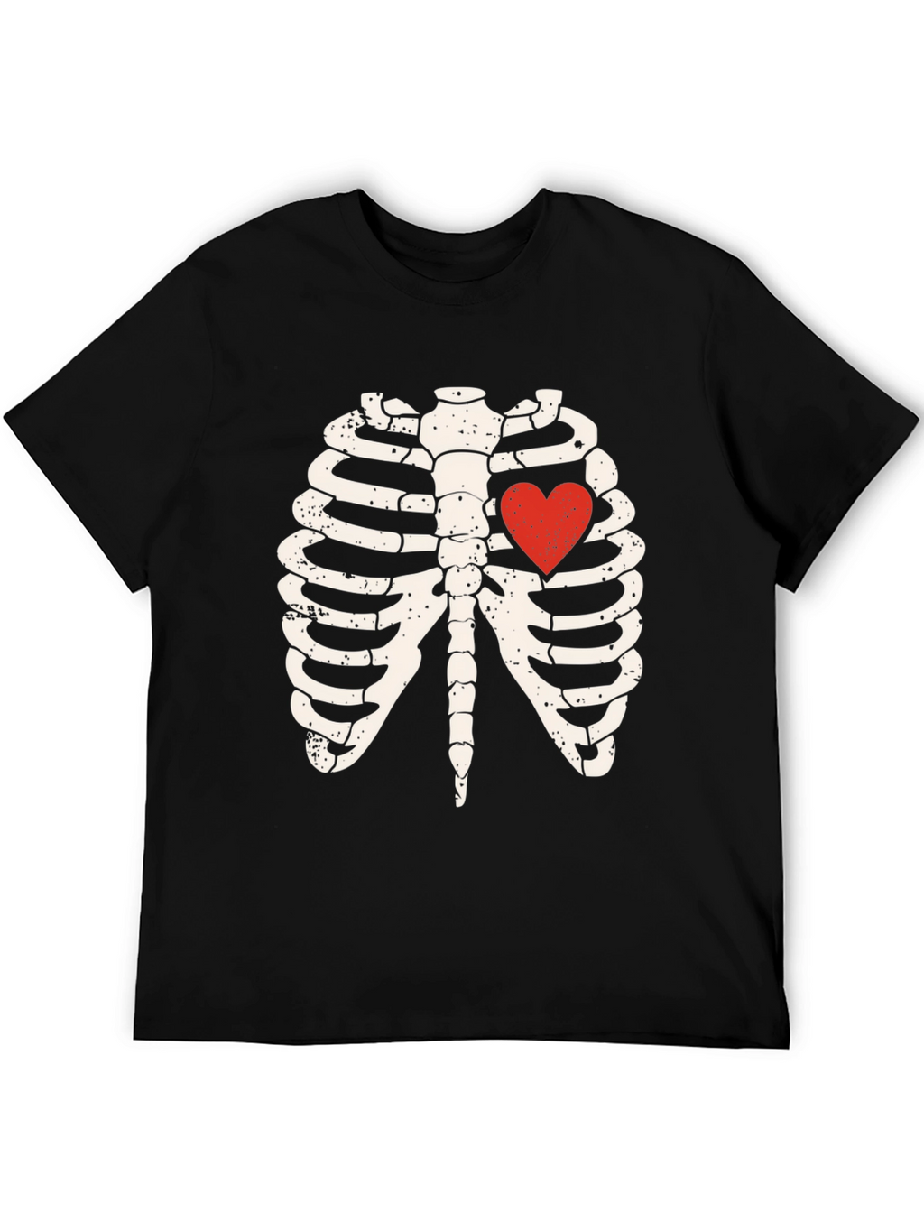 Skeleton Rib Cage Heart Graphic Tee