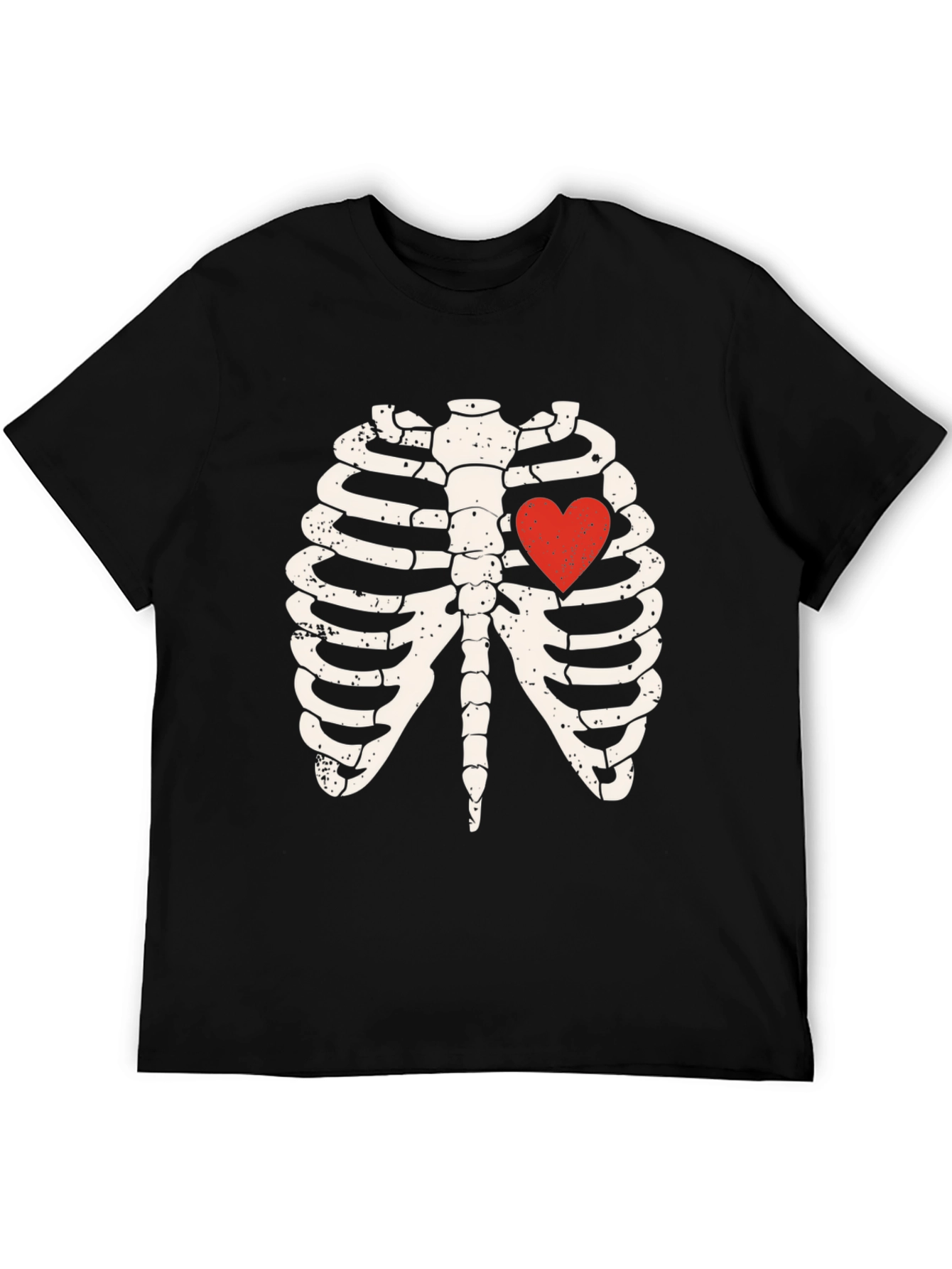 Skeleton Rib Cage Heart Graphic Tee