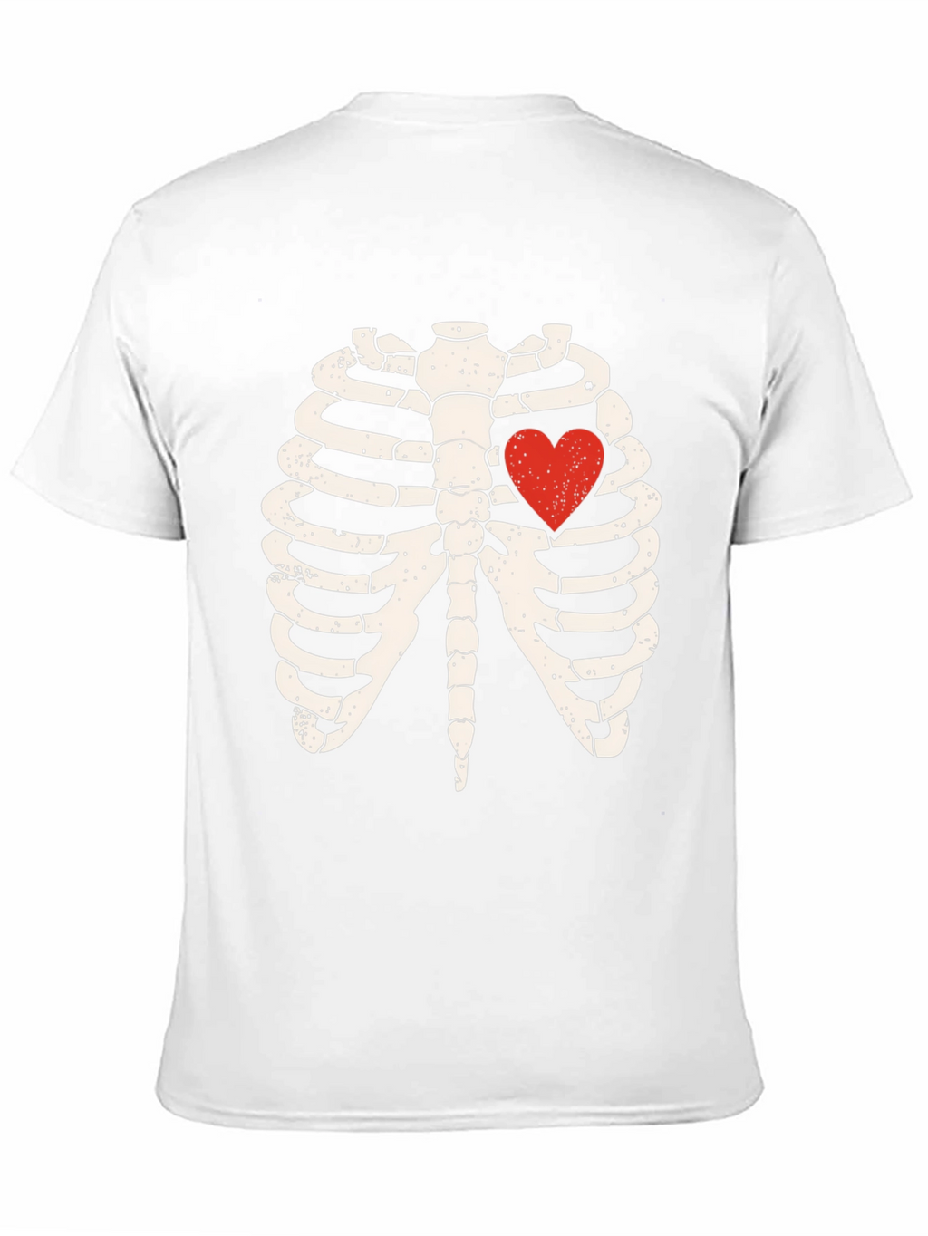 Skeleton Rib Cage Heart Graphic Tee