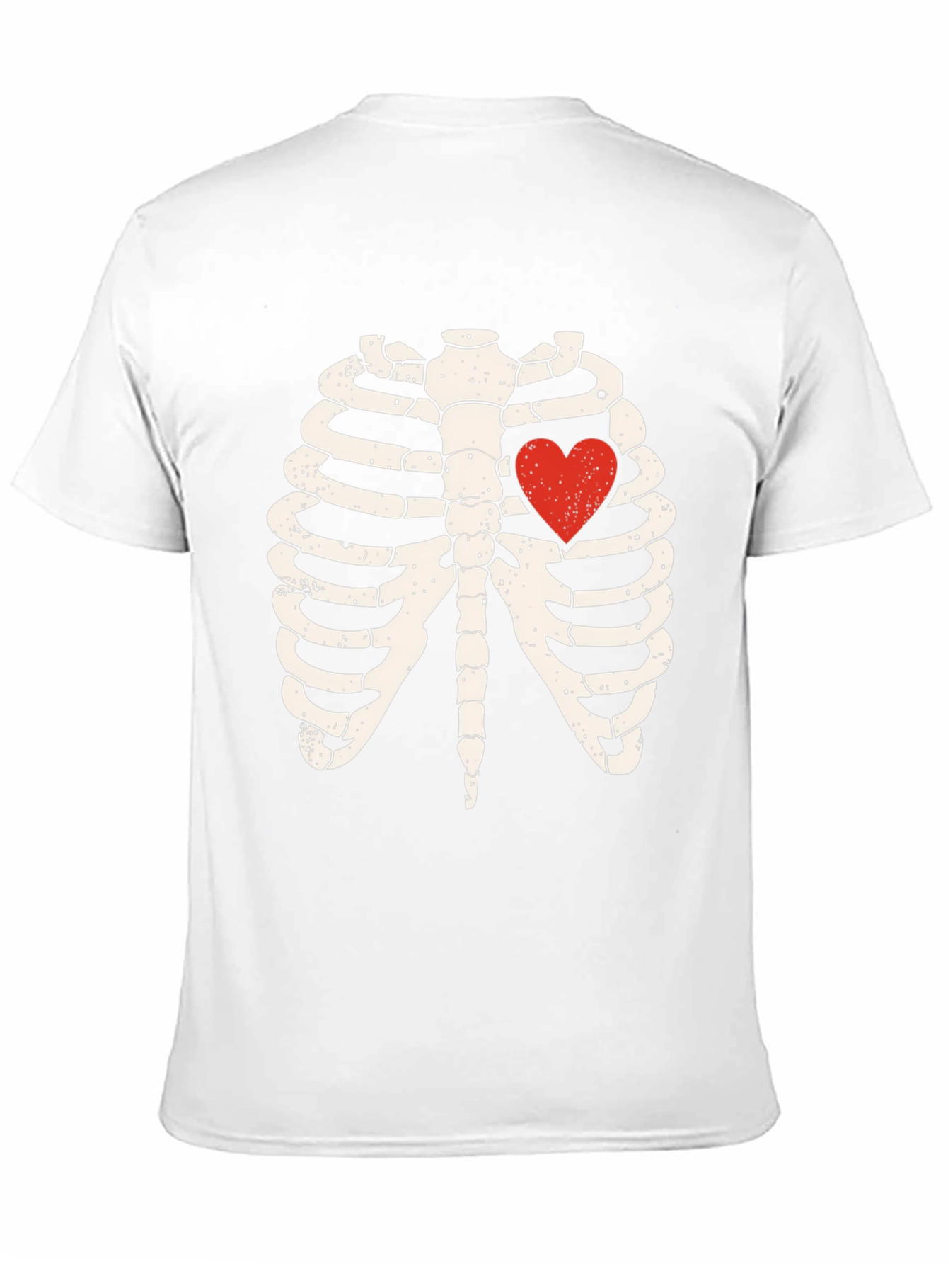 Skeleton Rib Cage Heart Graphic Tee