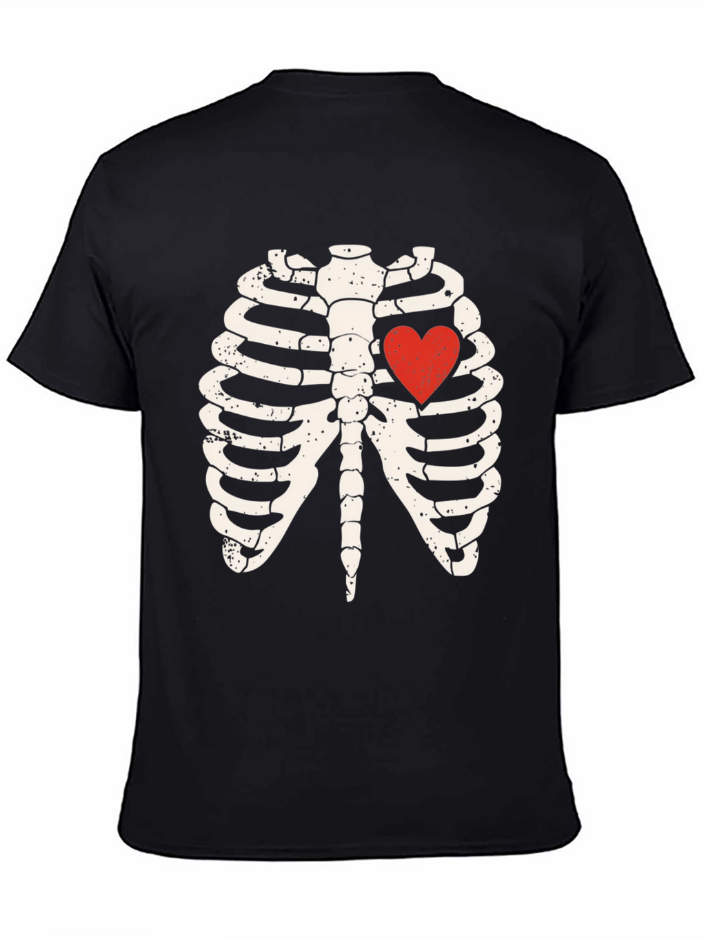 Skeleton Rib Cage Heart Graphic Tee