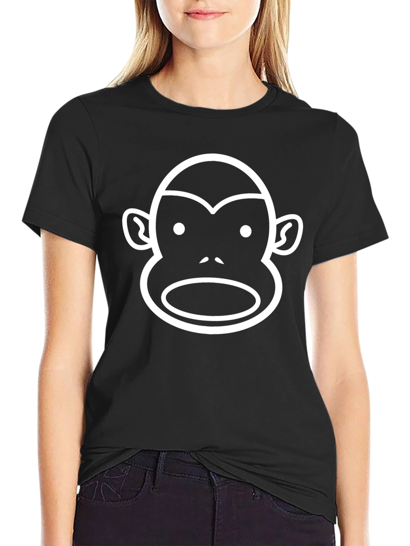 Monkey Face Graphic Tee - Black T-Shirt
