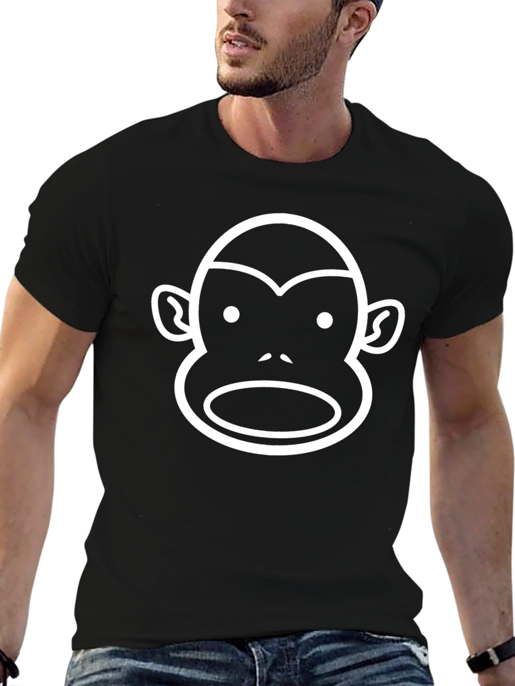 Monkey Face Graphic Tee - Black T-Shirt