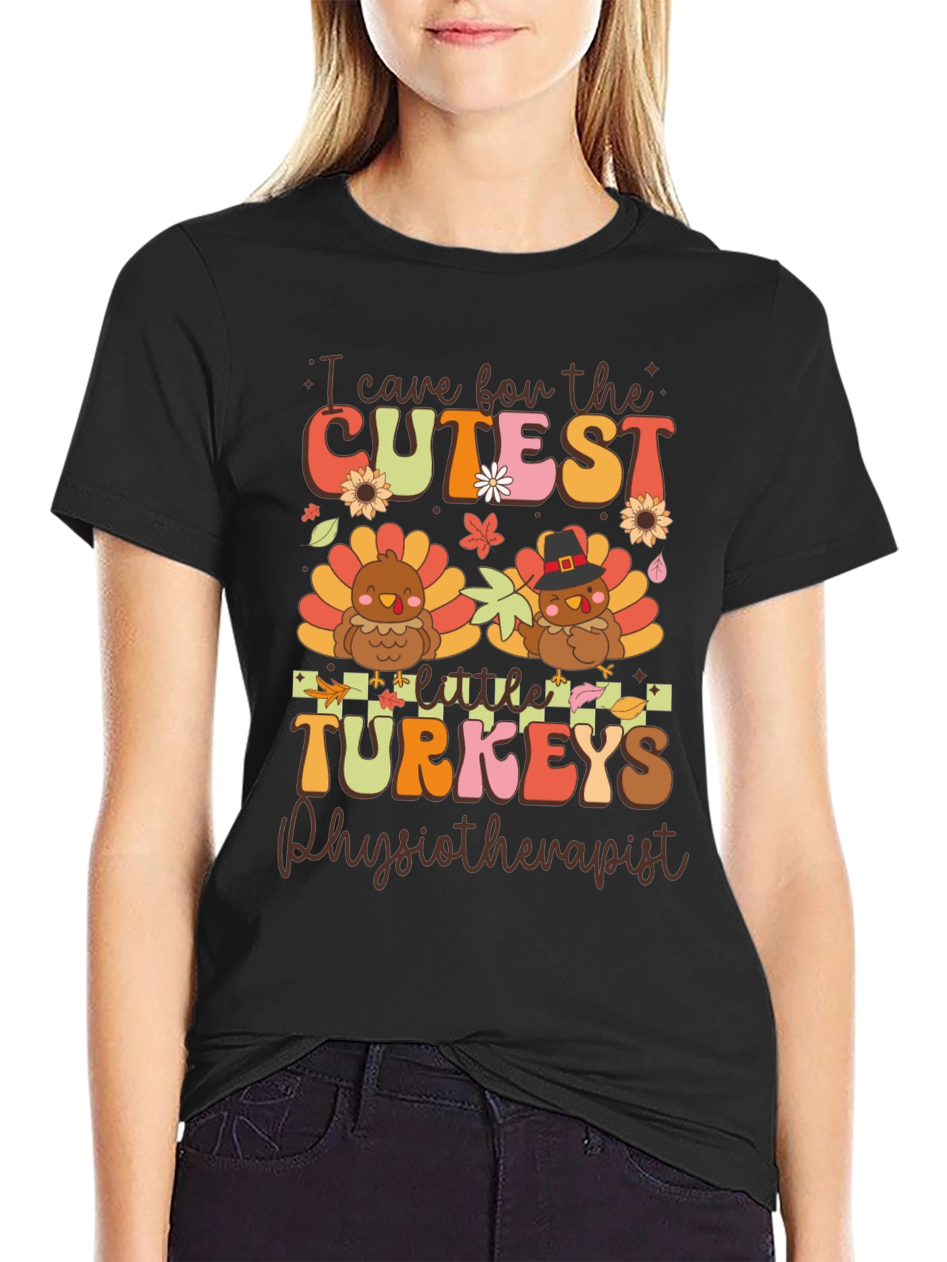 Cute Thanksgiving Physiotherapist Turkey T-Shirt