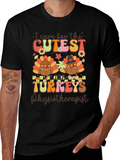 Cute Thanksgiving Physiotherapist Turkey T-Shirt