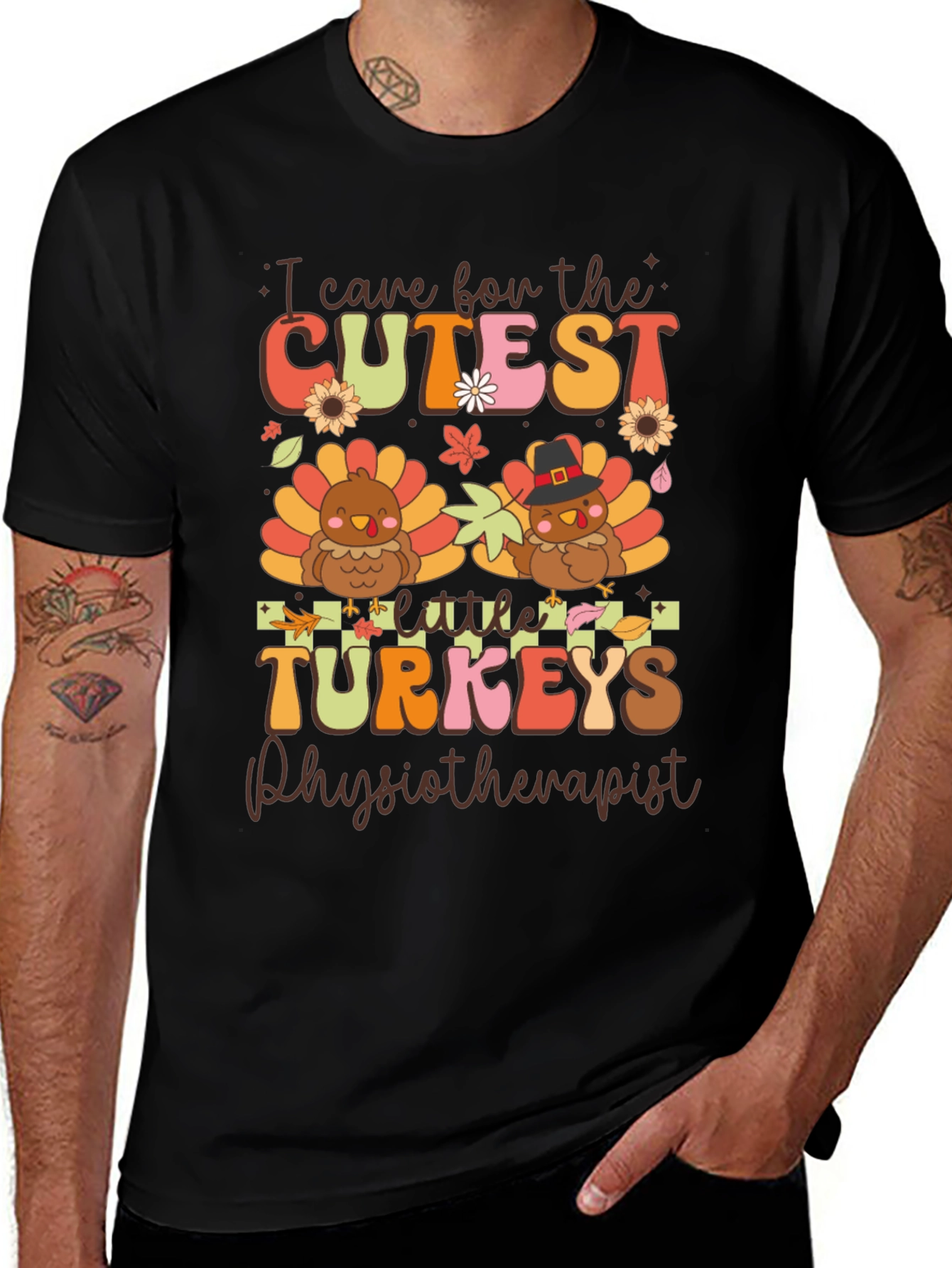 Cute Thanksgiving Physiotherapist Turkey T-Shirt