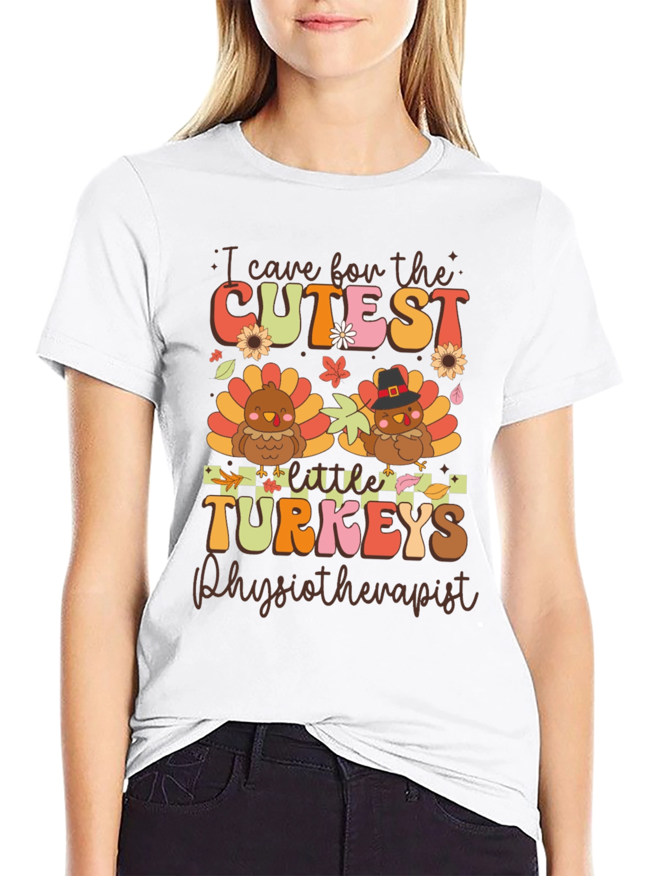 Cute Thanksgiving Physiotherapist Turkey T-Shirt