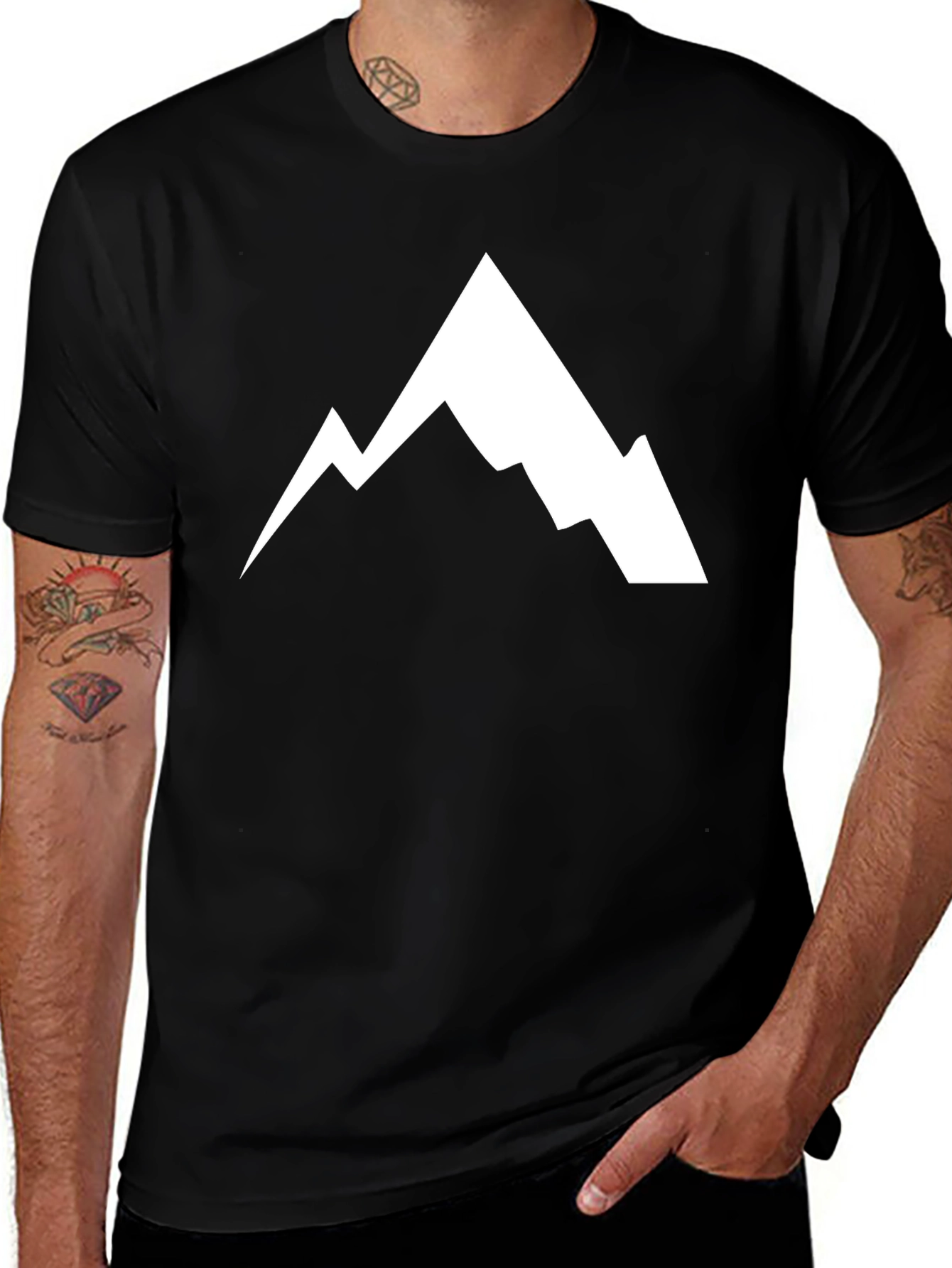 Mountain Graphic Tee - Black Cotton Blend