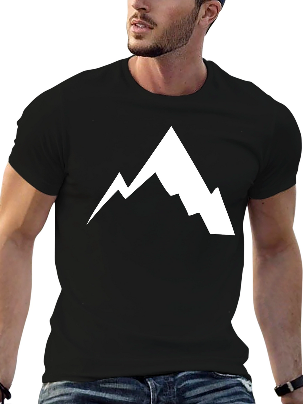 Mountain Graphic Tee - Black Cotton Blend