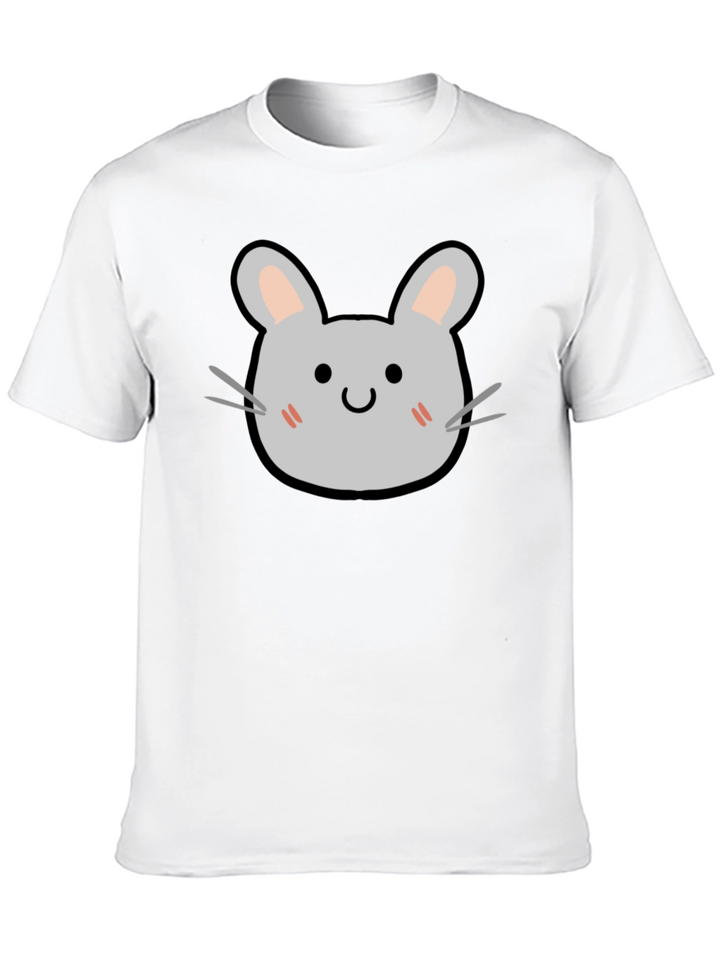 Cute Cartoon Mouse Graphic Tee - Soft Black T-Shirt