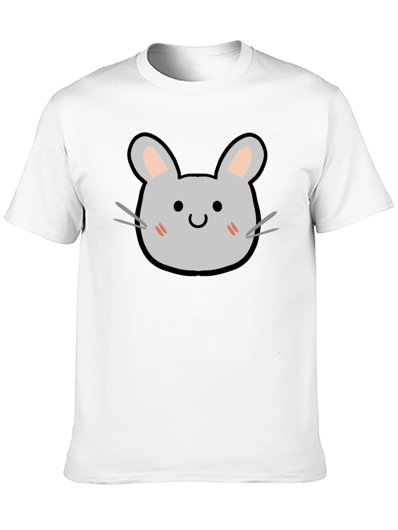 Cute Cartoon Mouse Graphic Tee - Soft Black T-Shirt
