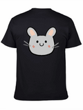 Cute Cartoon Mouse Graphic Tee - Soft Black T-Shirt
