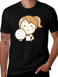 Volleyball Girl Cartoon Graphic T-Shirt