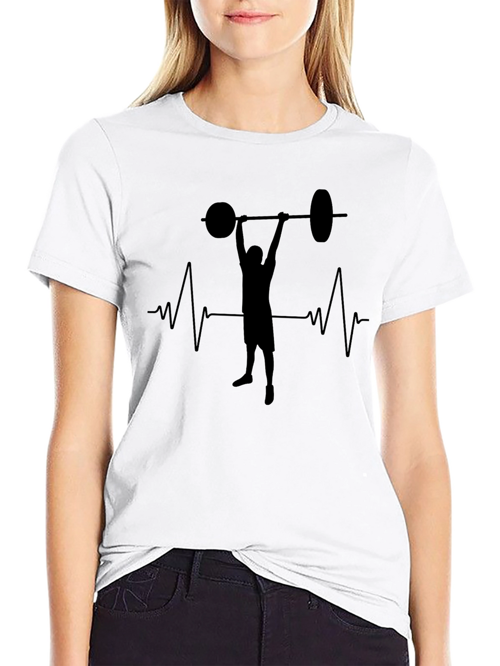 Weightlifting Heartbeat T-Shirt - Fitness Gym Tee