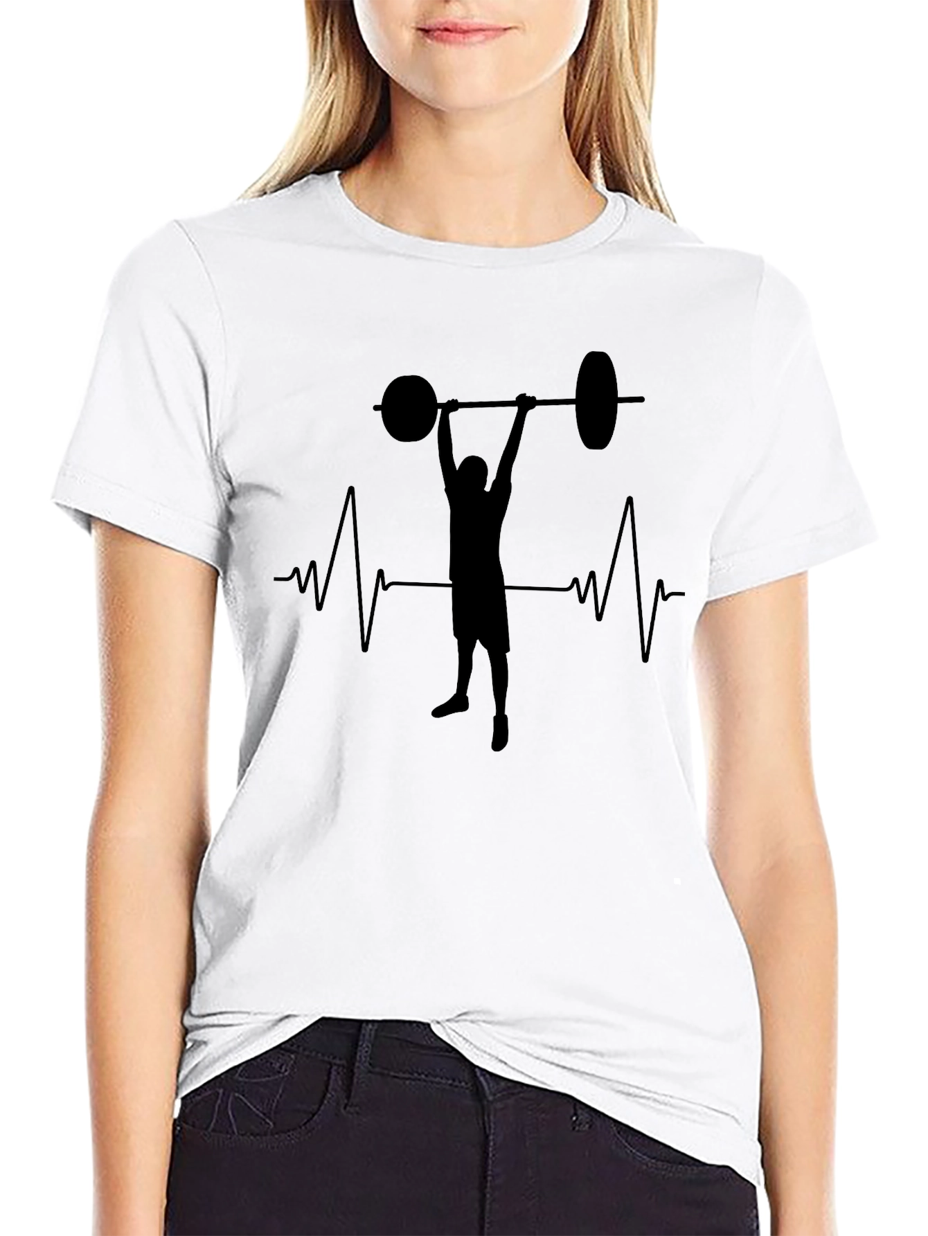 Weightlifting Heartbeat T-Shirt - Fitness Gym Tee