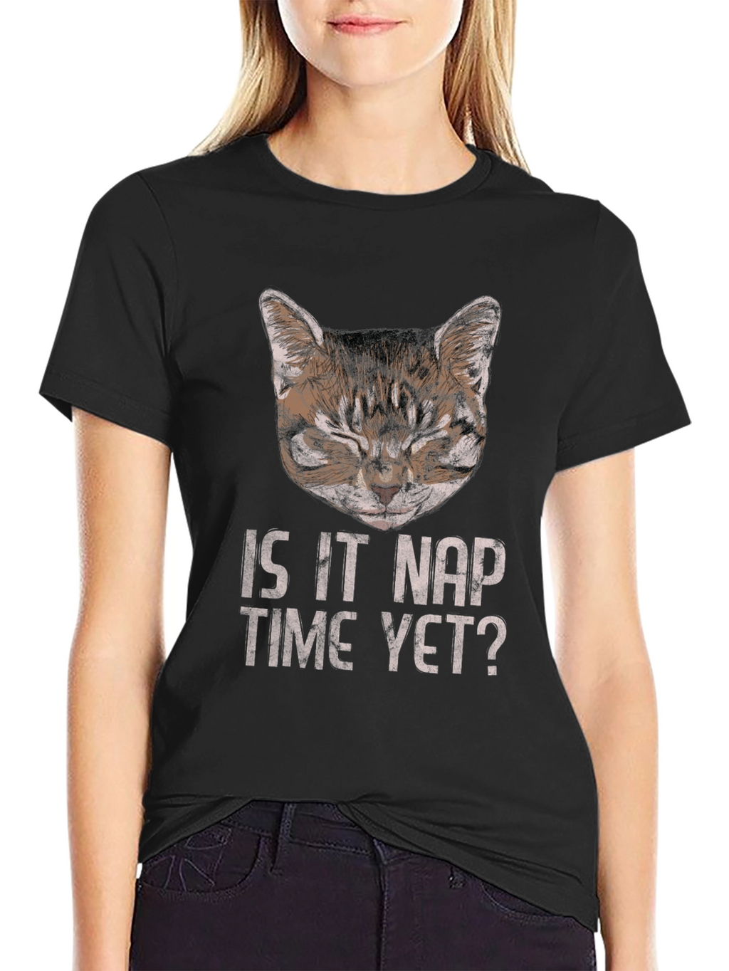Is It Nap Time Yet? Cat Graphic T-Shirt