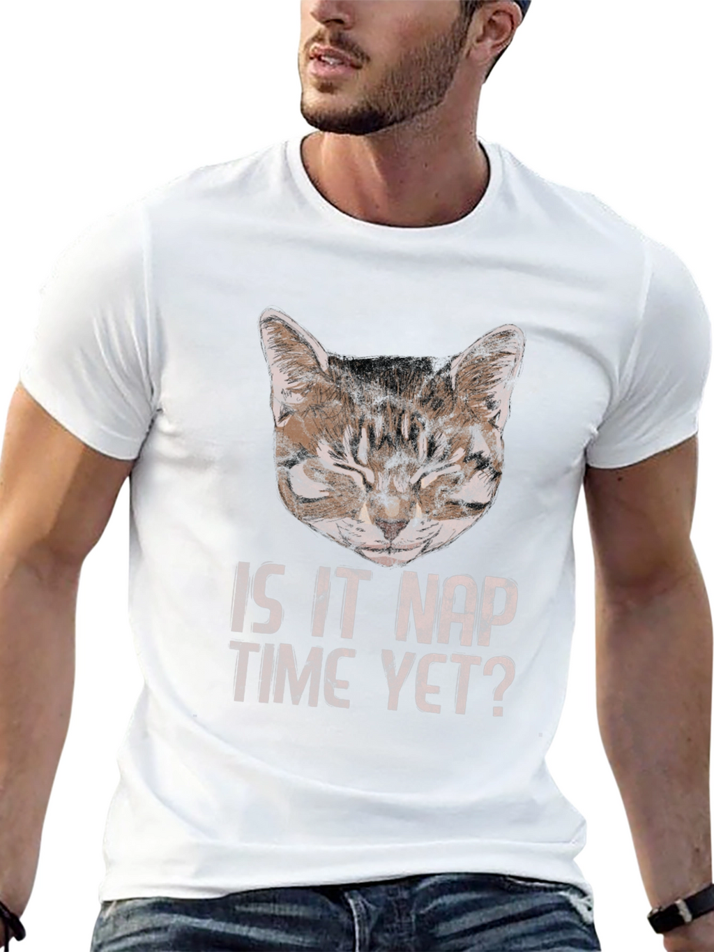 Is It Nap Time Yet? Cat Graphic T-Shirt