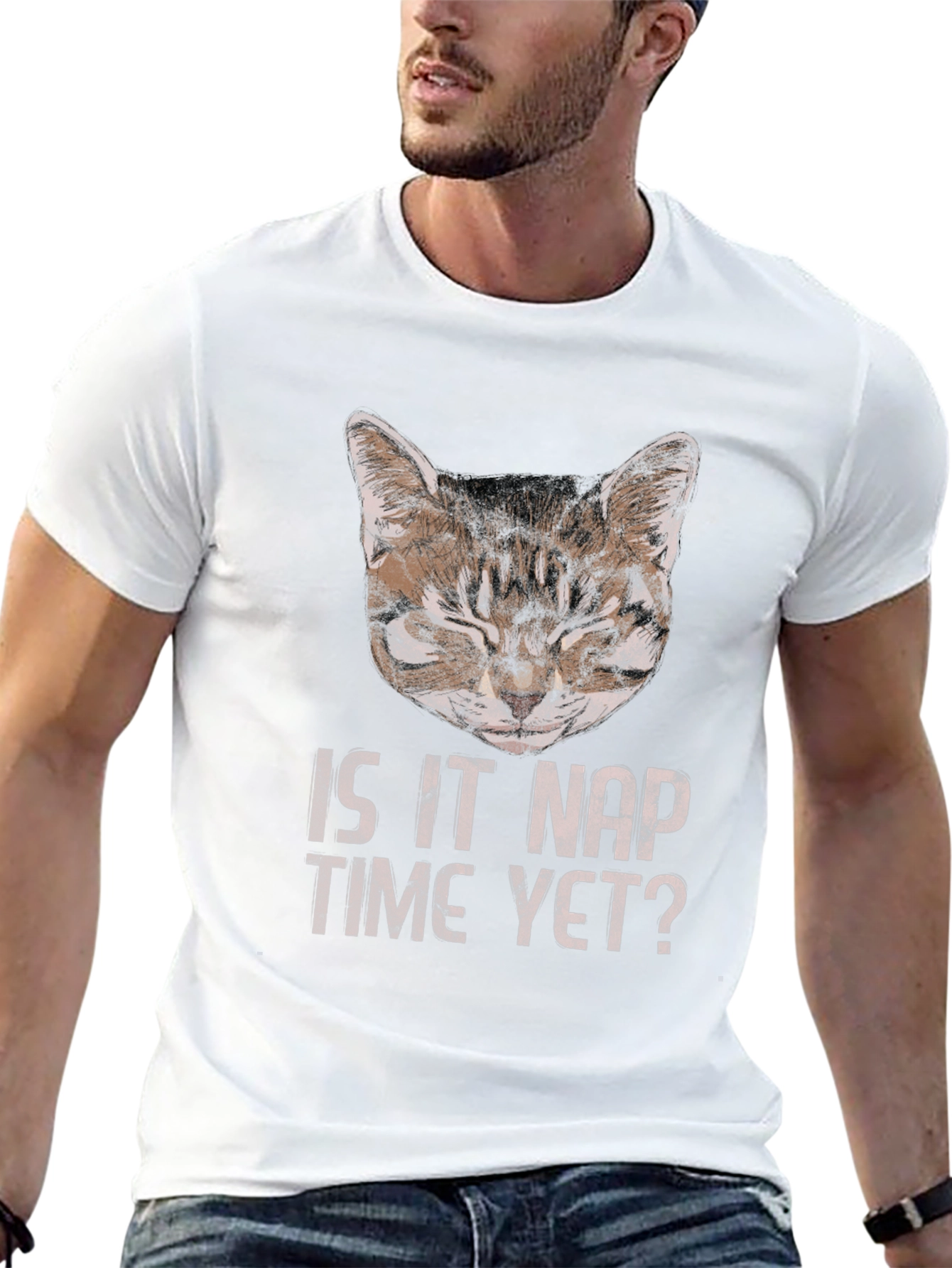 Is It Nap Time Yet? Cat Graphic T-Shirt