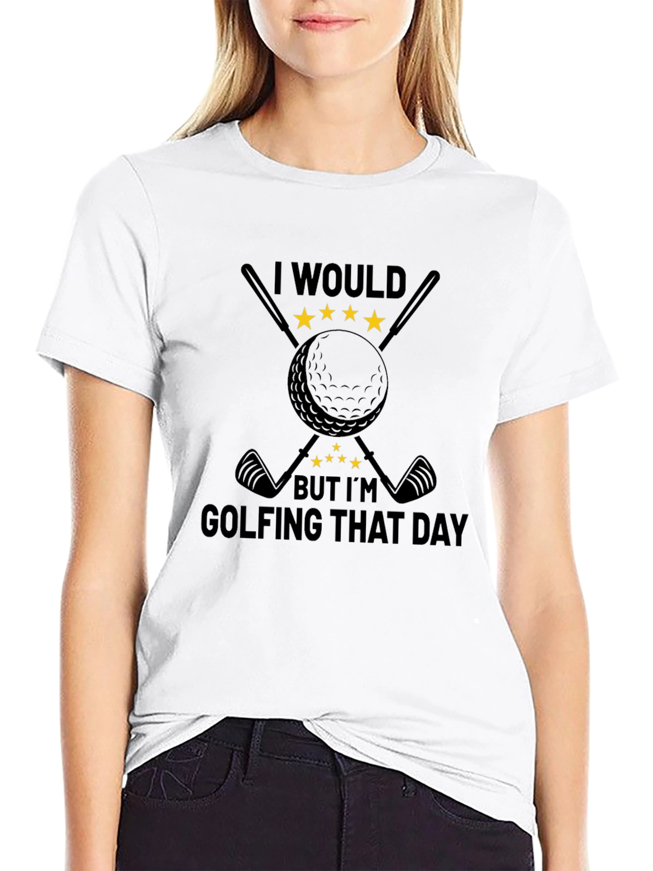 Golfing Tee: I Would But Im Golfing That Day Black T-Shirt