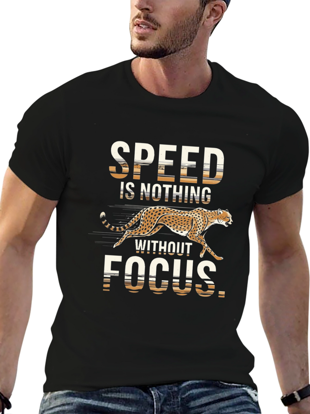 Speed & Focus Graphic Tee - Mens Black T-Shirt