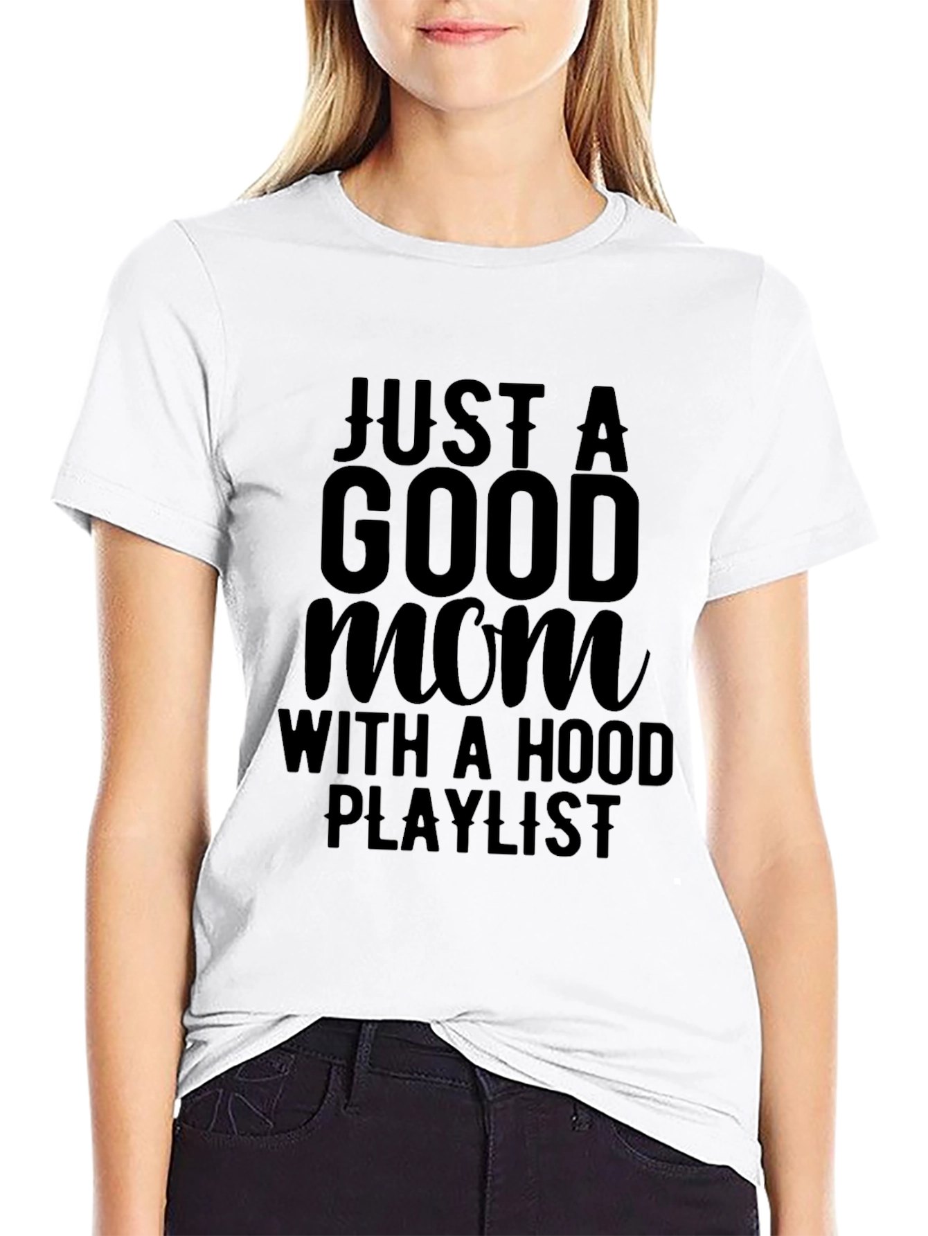 Good Mom Hood Playlist Graphic T-Shirt