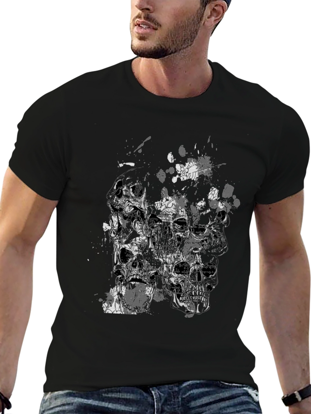 Skull Graphic Print Tee
