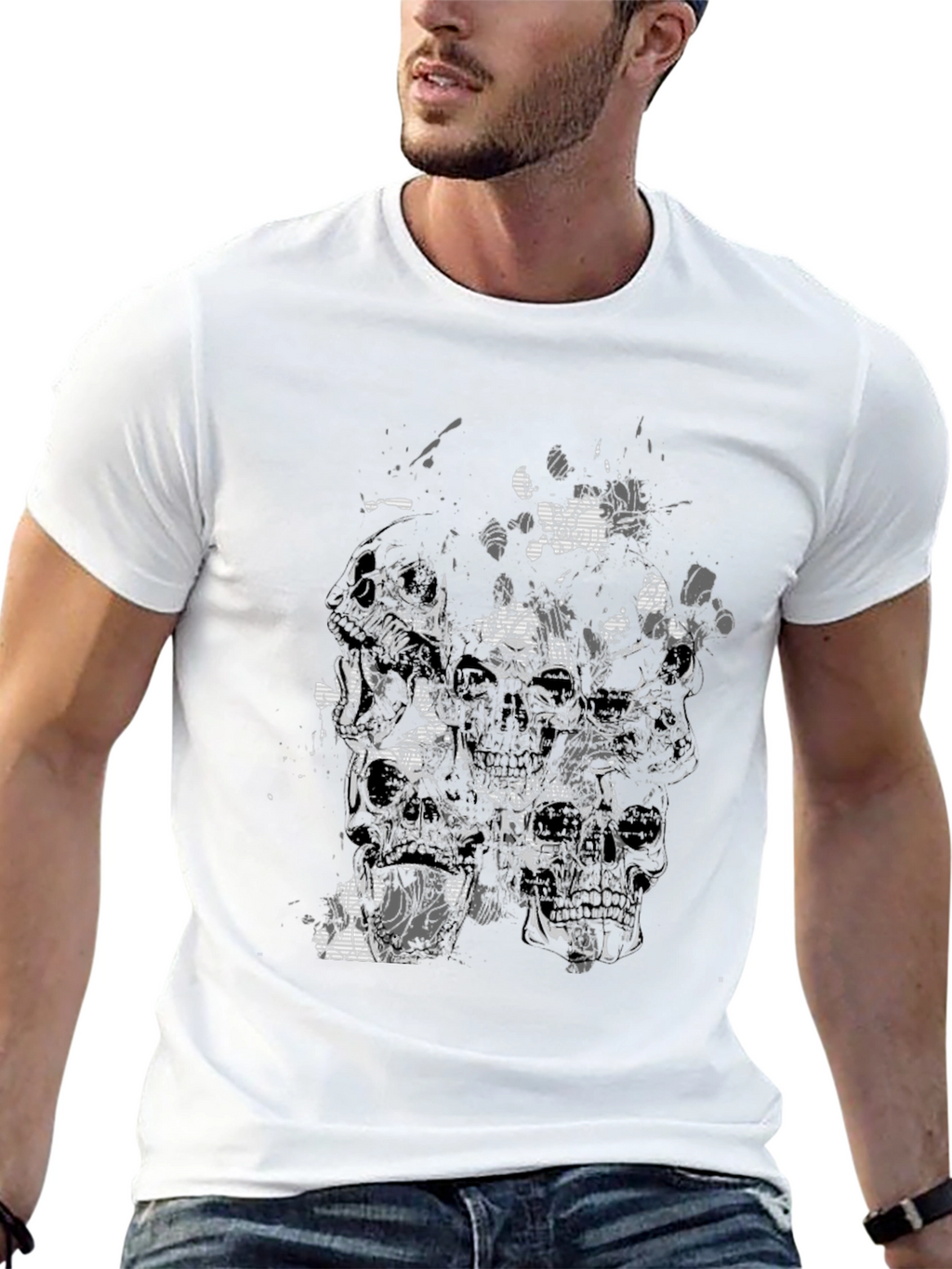 Skull Graphic Print Tee