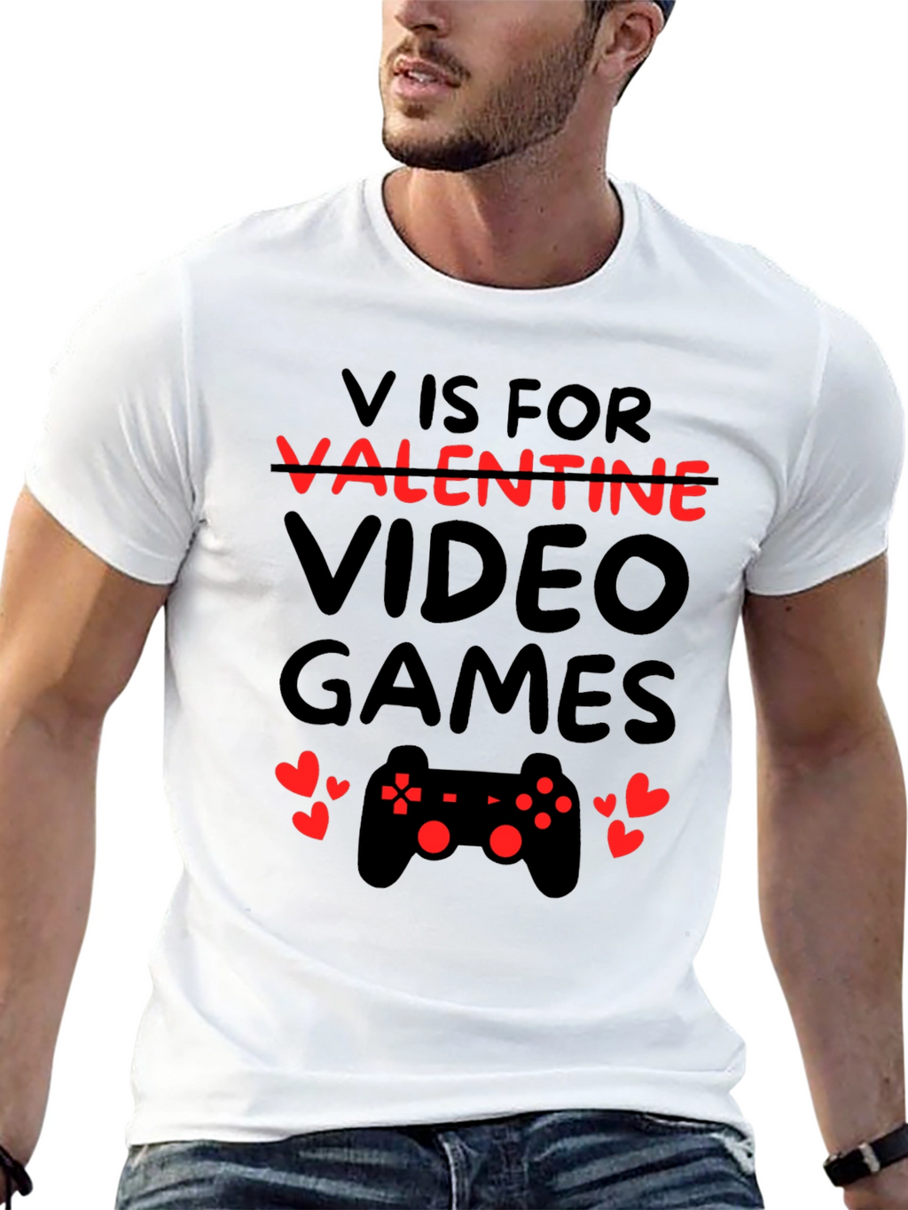 V is for Video Games Valentine T-Shirt