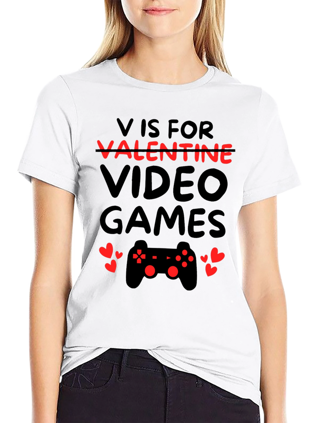 V is for Video Games Valentine T-Shirt