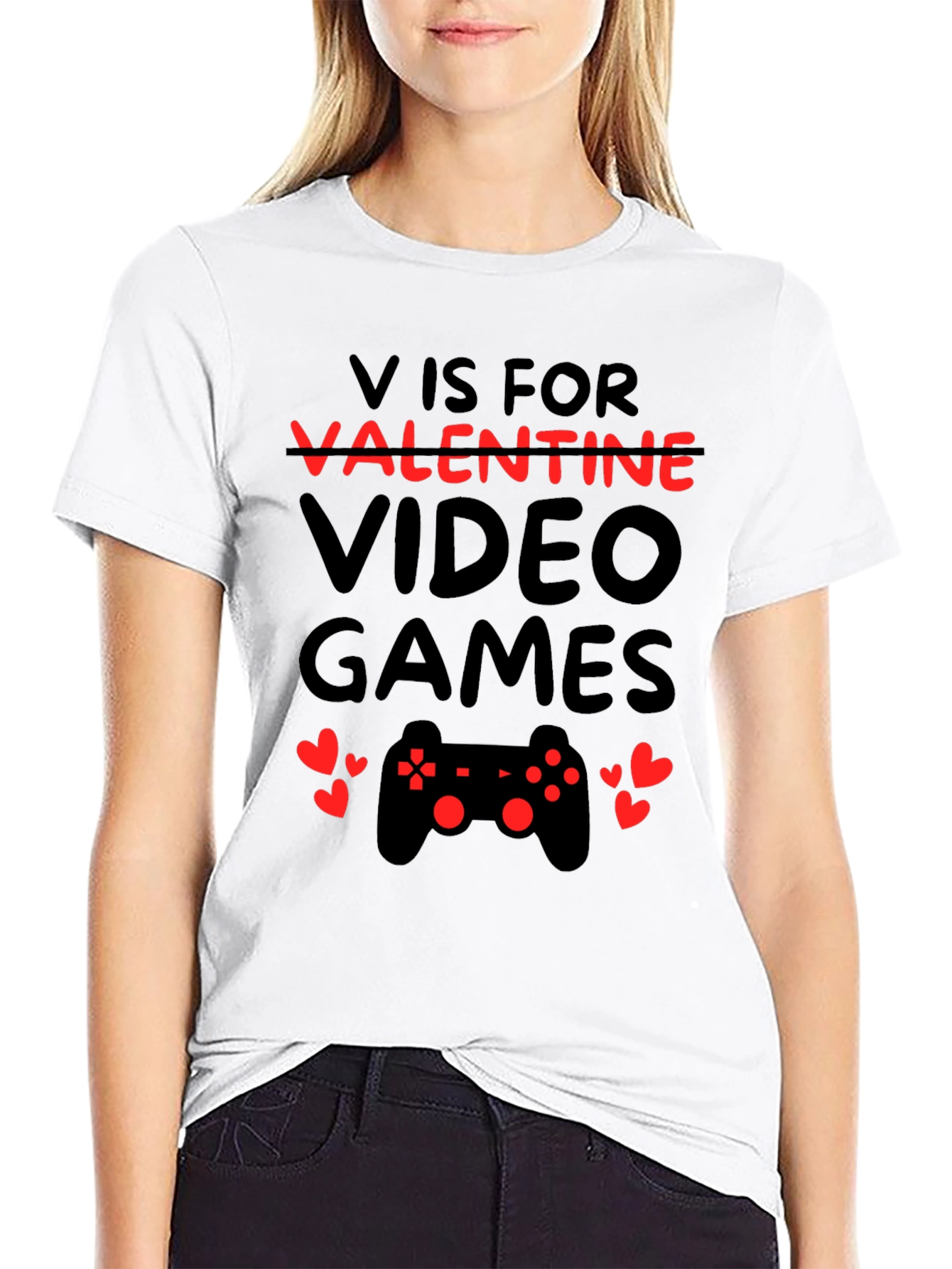 V is for Video Games Valentine T-Shirt