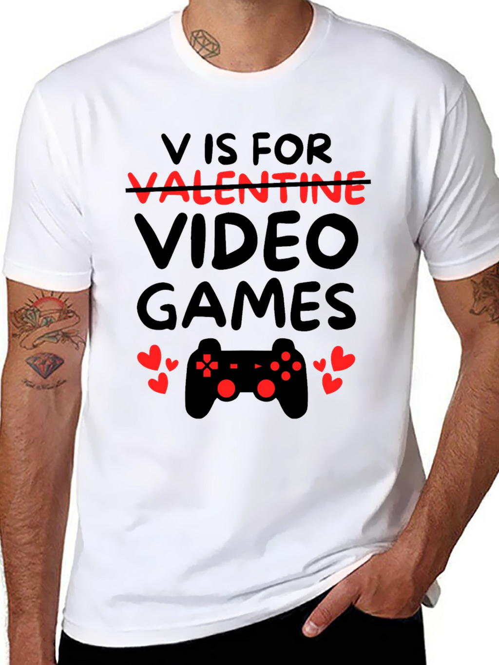 V is for Video Games Valentine T-Shirt