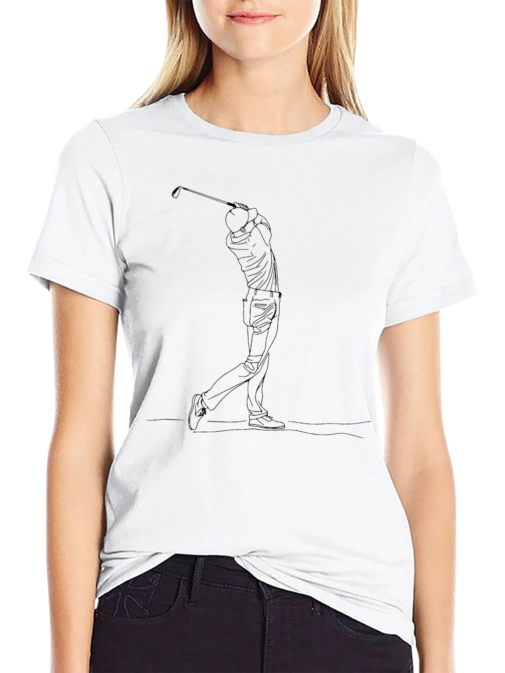 Golfing Silhouette Black T-Shirt
