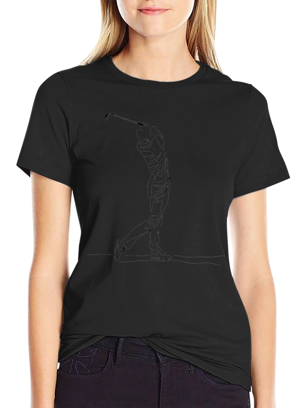 Golfing Silhouette Black T-Shirt