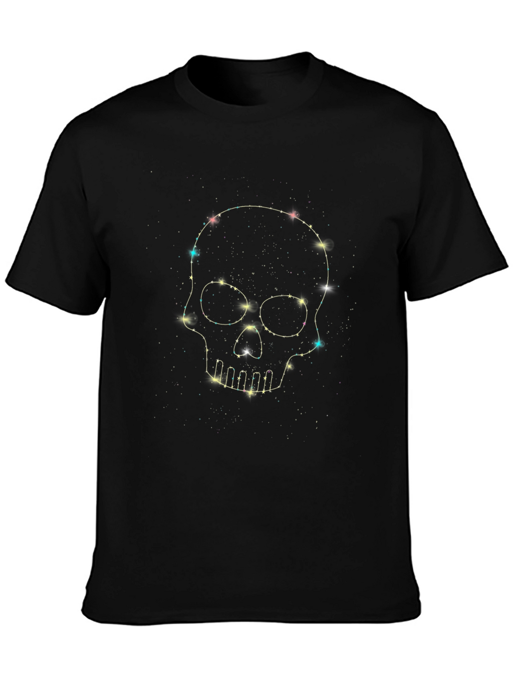 Starry Skull Graphic Tee - Mens Black T-Shirt