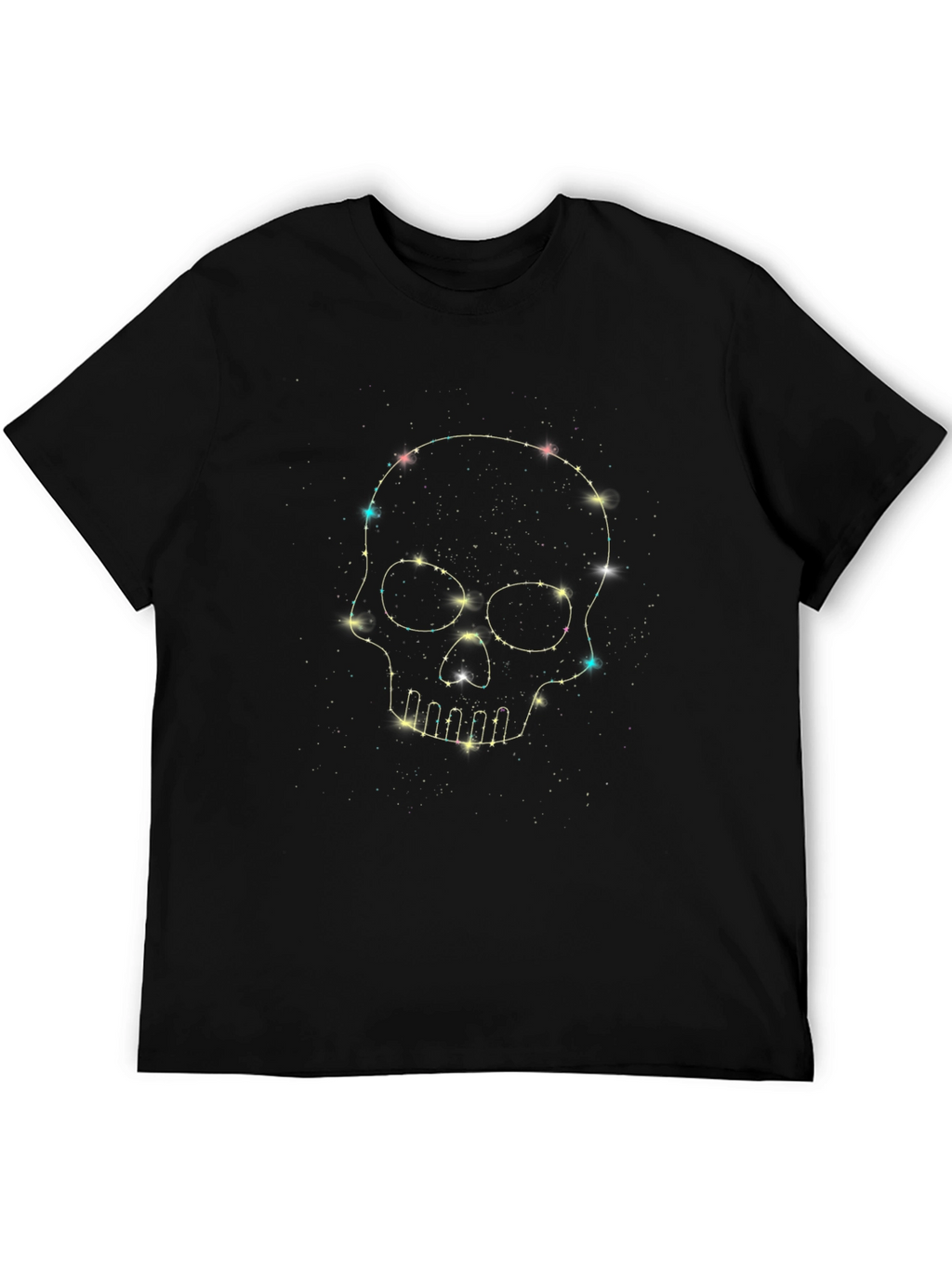 Starry Skull Graphic Tee - Mens Black T-Shirt