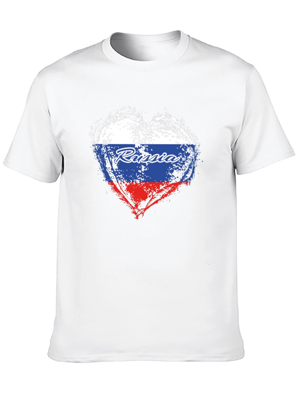 Russia Flag Heart T-Shirt - Patriotic Graphic Tee