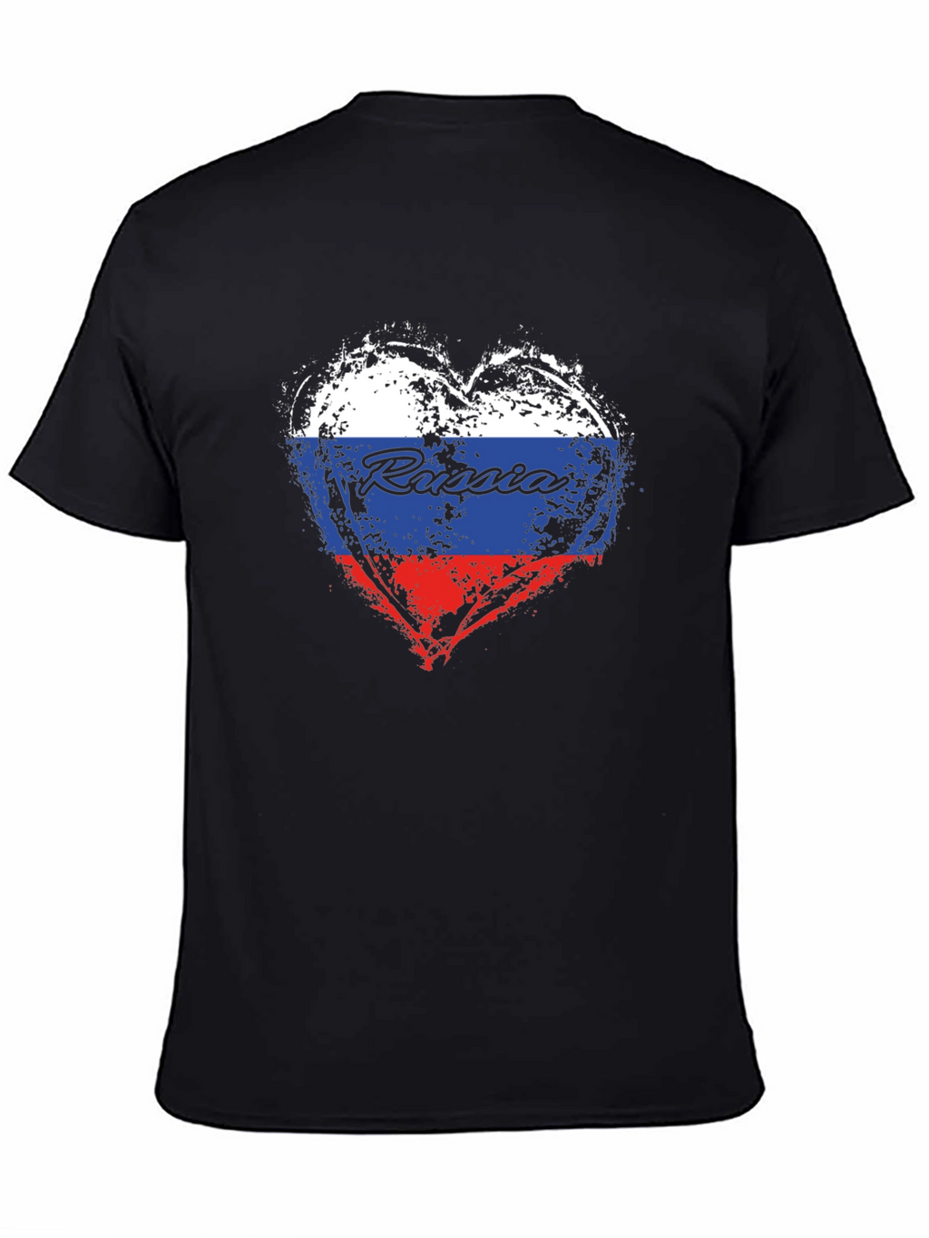 Russia Flag Heart T-Shirt - Patriotic Graphic Tee