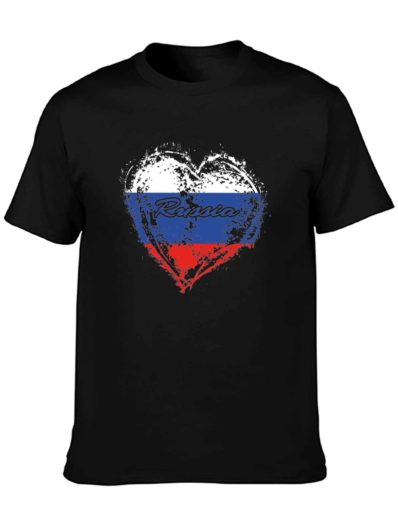 Russia Flag Heart T-Shirt - Patriotic Graphic Tee