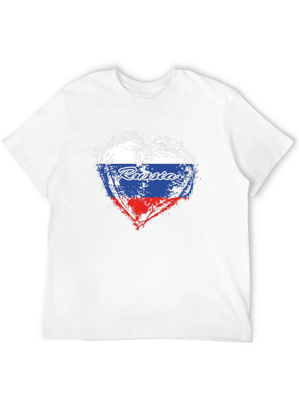 Russia Flag Heart T-Shirt - Patriotic Graphic Tee
